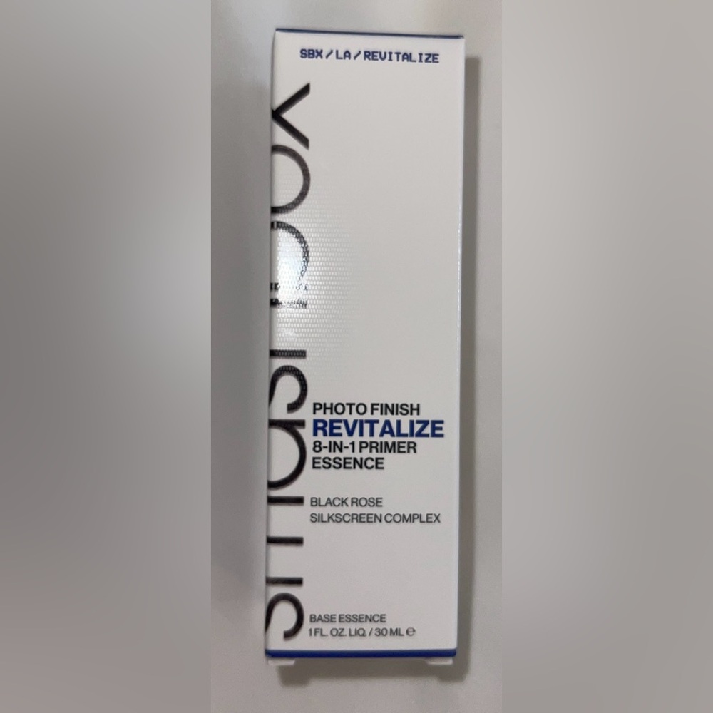 NIB Smashbox photo finish revitalize 8-in-1 primer essence black rose silkscreen